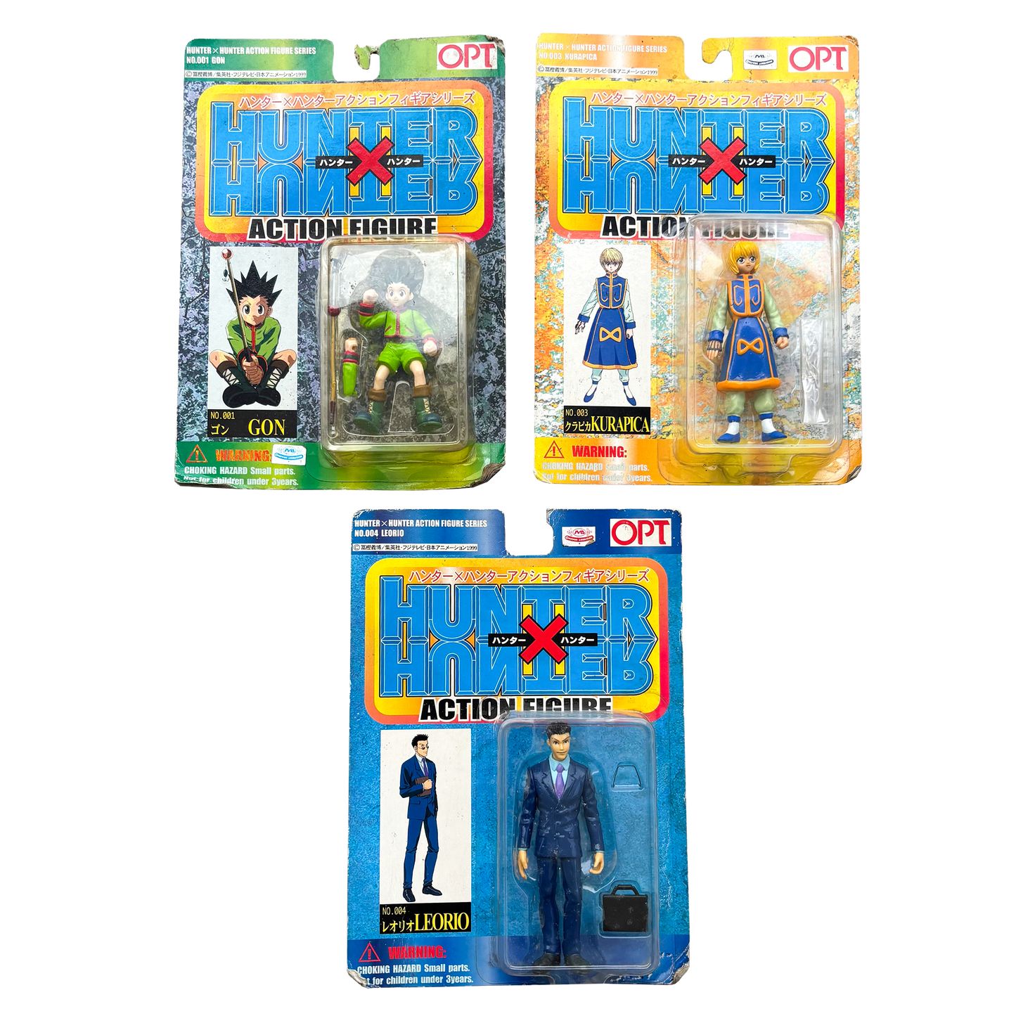 HUNTER X HUNTER GON, KURAPICA & LEORIO VINTAGE 1999 OFFICIAL FIGURE SET