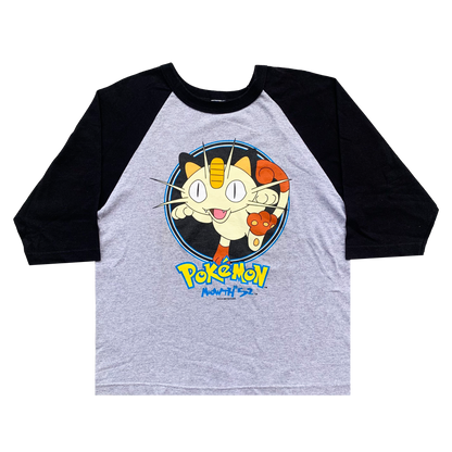 POKEMON MEOWTH NYARTH VINTAGE 90s OFFICIAL RAGLAN OFFICIAL TEE